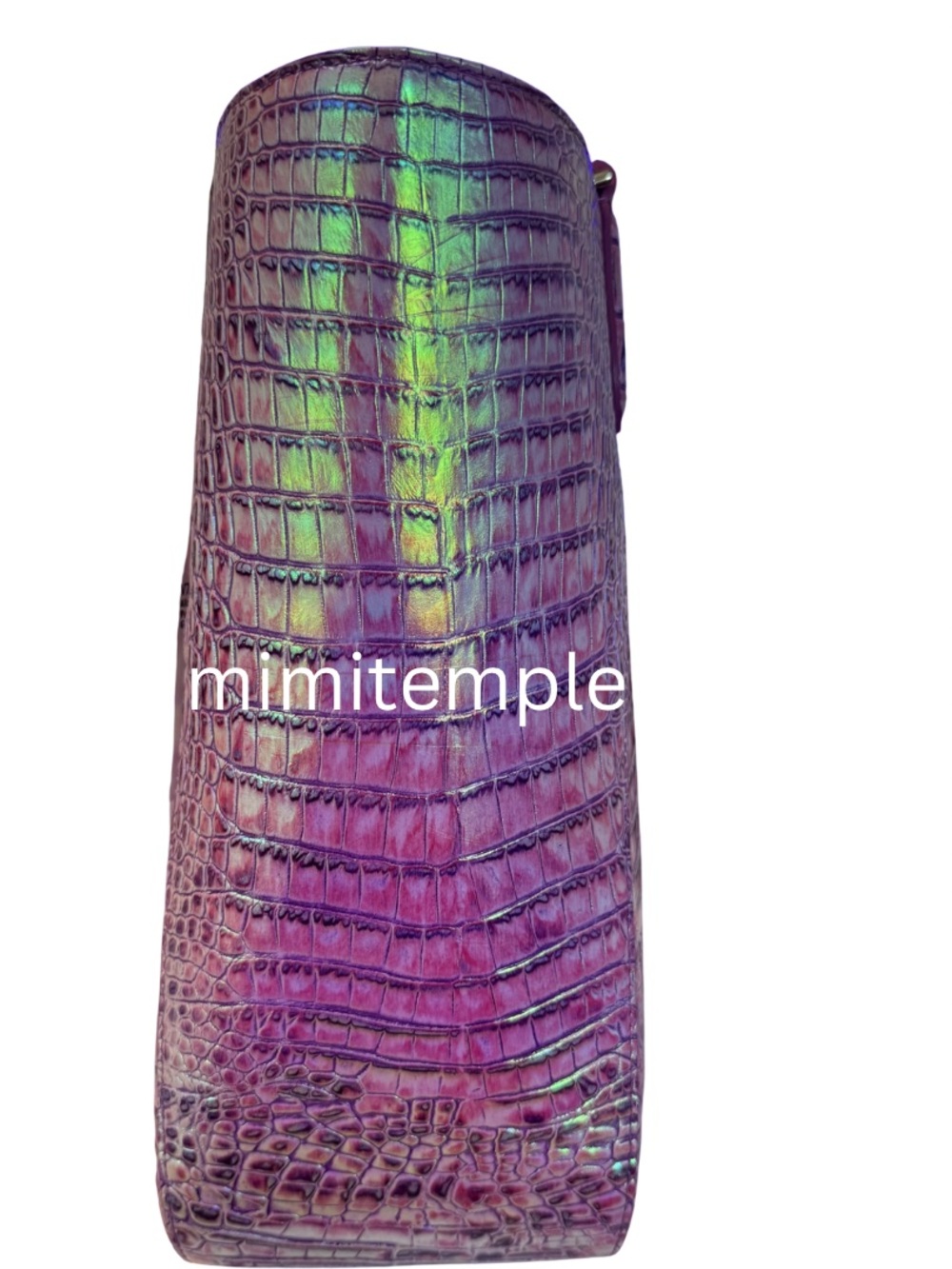 Brahmin Purple Iris - Aliza Iridescent Pink Croc-Embossed Tote Bag NWT - Picture 6 of 10